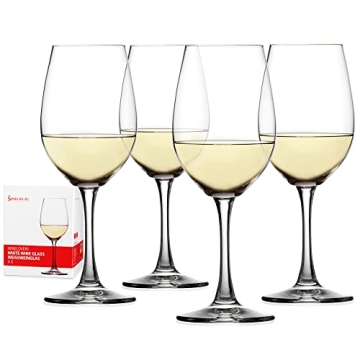 Spiegelau Wine Lovers White Wine Glasses, Set of 4, European-Made Lead-Free Crystal, Classic Stemmed...