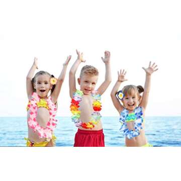 Luau Party Essentials - Leis (36 Count) with Flower Hair Clips (16 Pieces), Perfect for Hawaiian-Themed Celebrations