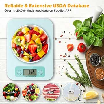 Smart Food Scale - Digital Kitchen Food Scales Weight in Grams and Ounces with Nutritional Analysis APP, Food Calorie Scale for Weight Loss, Keto, Macro, Meal Prep