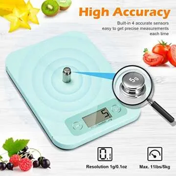Smart Food Scale - Digital Kitchen Food Scales Weight in Grams and Ounces with Nutritional Analysis APP, Food Calorie Scale for Weight Loss, Keto, Macro, Meal Prep