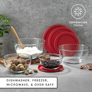 JoyJolt Kitchen Large Mixing Bowl Set - 8pc Glass with Lids Set – Neat Nesting/ Batter Bowl - Cooking Bowls - Storage Bowls with Lids and Big Salad Bowl with BPA-Free Lids