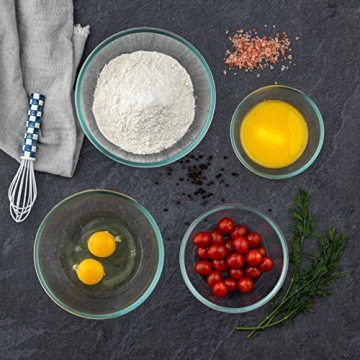 JoyJolt Kitchen Large Mixing Bowl Set - 8pc Glass with Lids Set – Neat Nesting/ Batter Bowl - Cooking Bowls - Storage Bowls with Lids and Big Salad Bowl with BPA-Free Lids