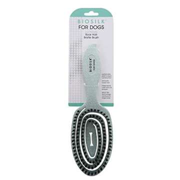 BioSilk for Dogs Eco-Friendly Boar Hair Bristle Brush in Mint Green | Easy to Hold Ergonomic Handle ...