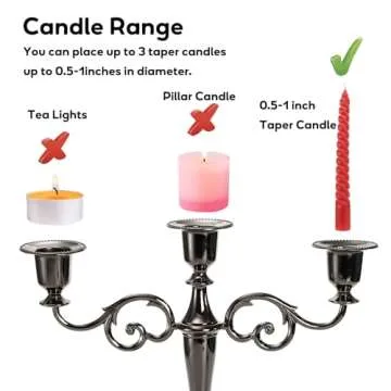 Elegant 3 Arm Candelabra for Weddings and Parties