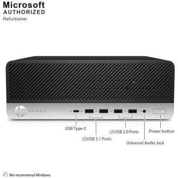 HP EliteDesk 800 G4 SFF Computer Desktop PC, Intel Quad Core i5-8500, 16GB DDR4 RAM, 256GB SSD, Disp...