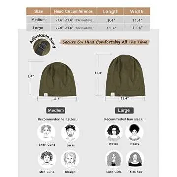 YANIBEST Adjustable Silk Satin Hair Cover for Comfort and Style