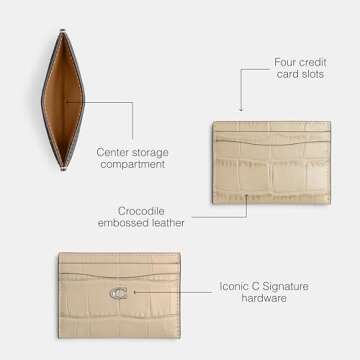 Elegant Coach Essential Card Case in Ivory for All