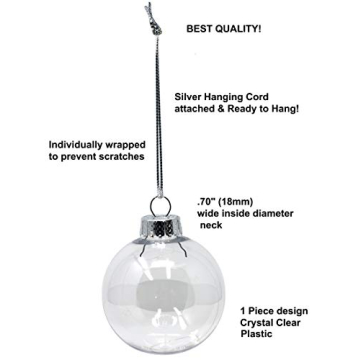 Creative Hobbies Clear Plastic Craft Ornaments Pack of 12