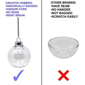 Creative Hobbies Clear Plastic Craft Ornaments Pack of 12