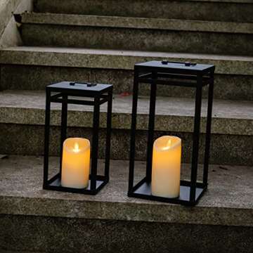 HPC Candle Lanterns Set - LED Timer for Decor