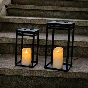 HPC Candle Lanterns Set - LED Timer for Decor