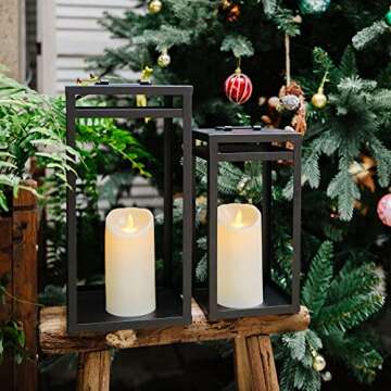 HPC Candle Lanterns Set - LED Timer for Decor