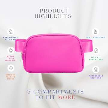 Stylish Hot Pink Fanny Pack for Women - Versatile & Functional