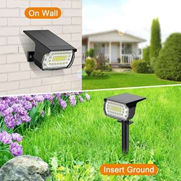 LANSOW Solar Spot Lights Outdoor, [8 Pack/57 LED] 2-in-1 Solar Landscape Spotlights, 3 Modes IP65 Waterproof Dusk to Dawn Solar Powered Flood Wall Lights for Outside Yard Garden Pathway(Cool White)