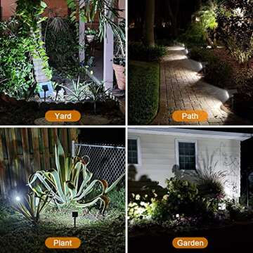 LANSOW Solar Spot Lights Outdoor, [8 Pack/57 LED] 2-in-1 Solar Landscape Spotlights, 3 Modes IP65 Waterproof Dusk to Dawn Solar Powered Flood Wall Lights for Outside Yard Garden Pathway(Cool White)