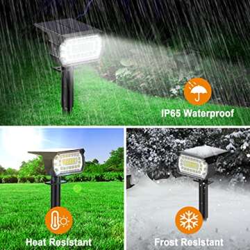 LANSOW Solar Spot Lights Outdoor, [8 Pack/57 LED] 2-in-1 Solar Landscape Spotlights, 3 Modes IP65 Waterproof Dusk to Dawn Solar Powered Flood Wall Lights for Outside Yard Garden Pathway(Cool White)