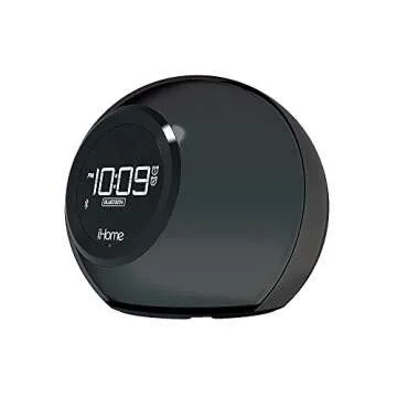 iHome Alarm Clock Radio with Bluetooth Speaker and Color Changing Lamp, USB Charging, and Speakerphone for Home, Office, or Dorm (IBT29BX6)