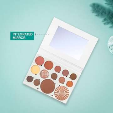 Pro Palette Boho - 4-in-1 Full Face Makeup Palette with Blush, Eyeshadows, Highlighter, Bronzer, Banana Powder - Powder Makeup Palette with an Mirror - Travel-Friendly, Cruelty-Free, Refillable Pans