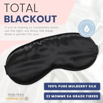 Blissy Silk Sleep Mask - Luxurious Silk Eye Cover for Sleep