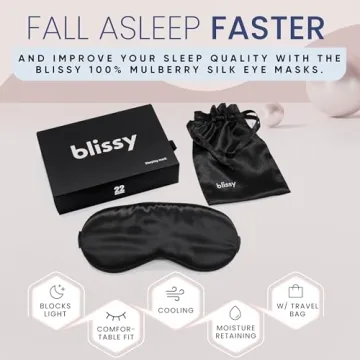 Blissy Silk Sleep Mask - Luxurious Silk Eye Cover for Sleep