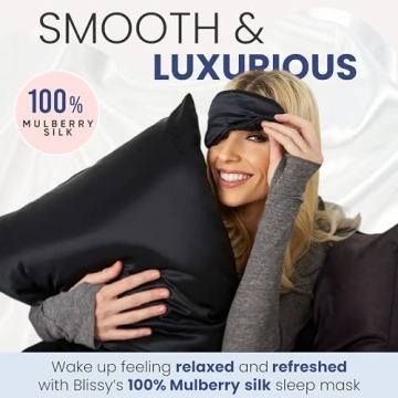 Blissy Silk Sleep Mask - Luxurious Silk Eye Cover for Sleep