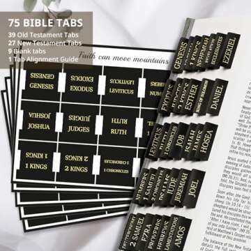 Bible Tabs for Women & Men, Laminated Bible Tabs for Study Bible, Large Print Bible Tabs for Easy Na...