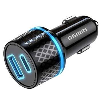 QGeeM USB C Car Charger Adapter, 91W USB C Fast Charging Cigarette Lighter Car USB Charger with PD 3...
