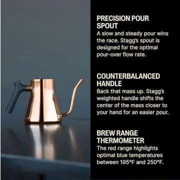 Fellow Stagg Stovetop Pour-Over Coffee and Tea Kettle - Gooseneck Teapot with Precision Pour Spout, ...