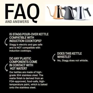 Fellow Stagg Stovetop Pour-Over Coffee and Tea Kettle - Gooseneck Teapot with Precision Pour Spout, Built-In Thermometer, Matte White, 1 Liter