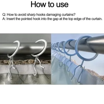 Elegant 40 Pcs Metal Curtain Drapery Rings and Hooks Set