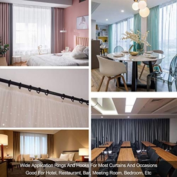 Elegant 40 Pcs Metal Curtain Drapery Rings and Hooks Set