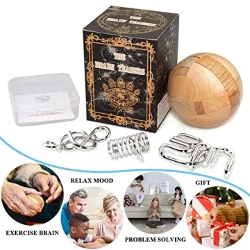 KINGOU Wooden Sphere Puzzle - Brain Teasers for All Ages