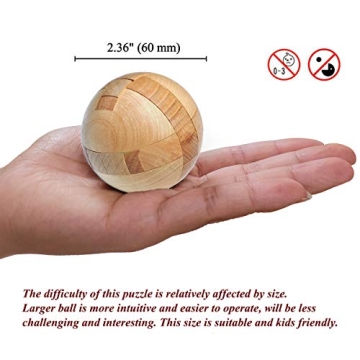 KINGOU Wooden Sphere Puzzle - Brain Teasers for All Ages