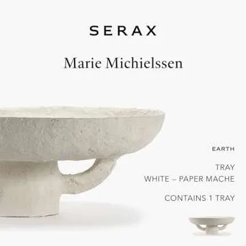 Serax Decorative Tray | Earth interior accessories by Marie Michielssen | Paper Mache Table Decor and Food Display | Round Home and Kitchen Organization | Hosting Essentials | White Trays for eating