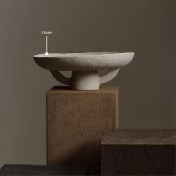 Serax Decorative Tray | Earth interior accessories by Marie Michielssen | Paper Mache Table Decor and Food Display | Round Home and Kitchen Organization | Hosting Essentials | White Trays for eating