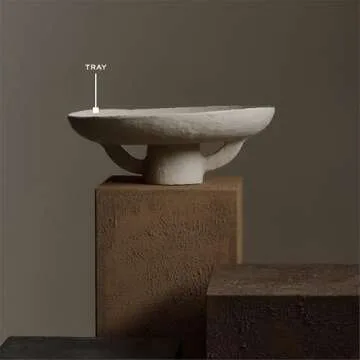 Serax Decorative Tray | Earth interior accessories by Marie Michielssen | Paper Mache Table Decor and Food Display | Round Home and Kitchen Organization | Hosting Essentials | White Trays for eating