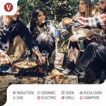 Victoria 12 Inch Cast Iron Skillet Seasoned Frying Pan