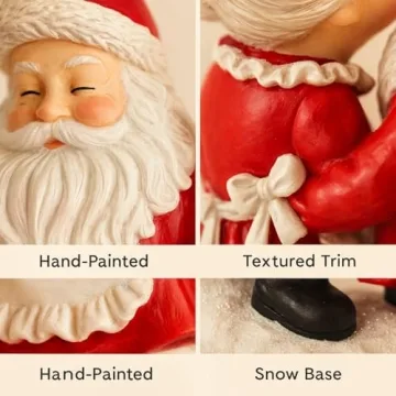 Mr. & Mrs. Santa Claus Hand-Painted Holiday Figurines