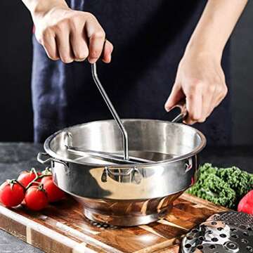 DOITOOL Potato Masher Easy Clean Kitchen Tool for Mashed Potatoes