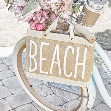 Santa Barbara Design Studio Hold Everything Waterproof Jute Tote Bag, Mini, Beach