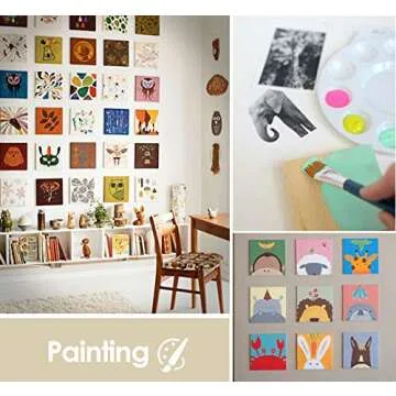 ilauke 5"x 5" Wooden Squares for Crafts, 50 Pcs Unfinished Wood Pieces Blank Balsa Wood Sheets for Crafts Wood Burning Painting Staining Wood Engraving