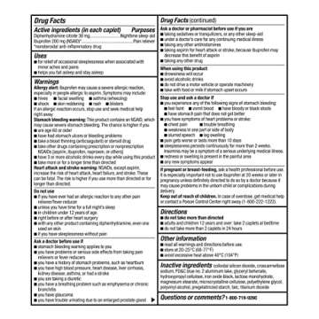 Amazon Basic Care Ibuprofen PM, Ibuprofen 200 mg and Diphenhydramine Citrate 38 mg Tablets, Pain Reliever and Nighttime Sleep-Aid, 20 Count