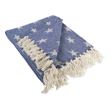 DII 4TH of July Patriotic Throw Blanket with Decorative Tassles, Use for Chair, Couch, Bed, Picnic, ...