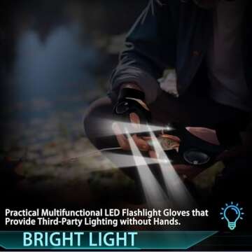 lucdnc LED Flashlight Gloves Gifts for Men Christmas Gifts Stocking Stuffers for Adults Cool Gadget ...