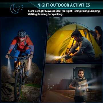 lucdnc LED Flashlight Gloves Gifts for Men Christmas Gifts Stocking Stuffers for Adults Cool Gadget Hands-Free Lights Tools for Fishing Camping Repairing Unique Men Birthday Gifts