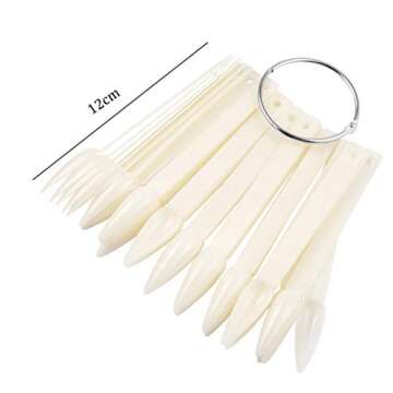 100 Pcs Plastic Stiletto Nail Swatches Fake Tips Nail Polish Display Board Practice Tool with Metal ...