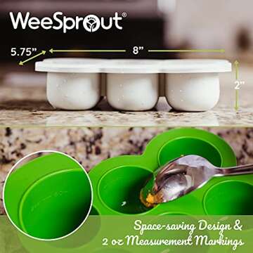 WeeSprout Silicone Freezer Tray for Easy Baby Meal Prep