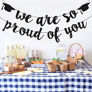 2025 Graduation Banners Black Glitter for Celebrations