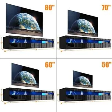 ANTISTA 71 inch Floating TV Stand with LED Lights