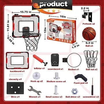 Indoor Basketball Hoop Gift for Kids 5-10 Years Old